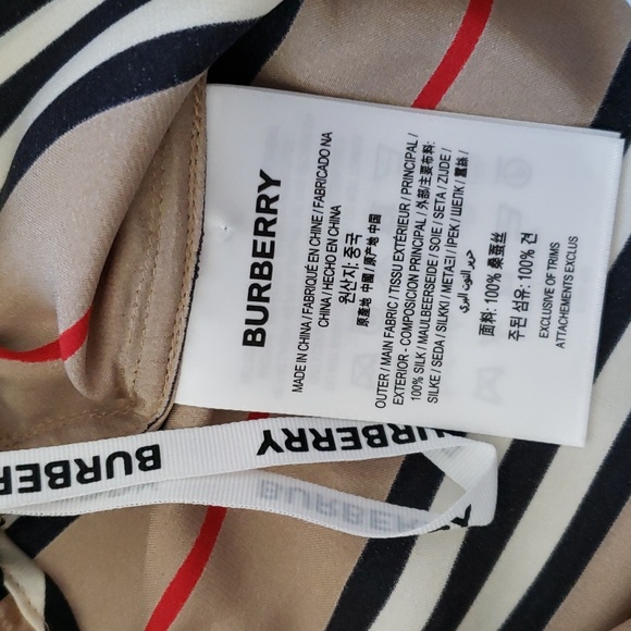 BURBERRY ICON STRIPE 100% SILK MARSETT SHORTS - Picture 10 of 11